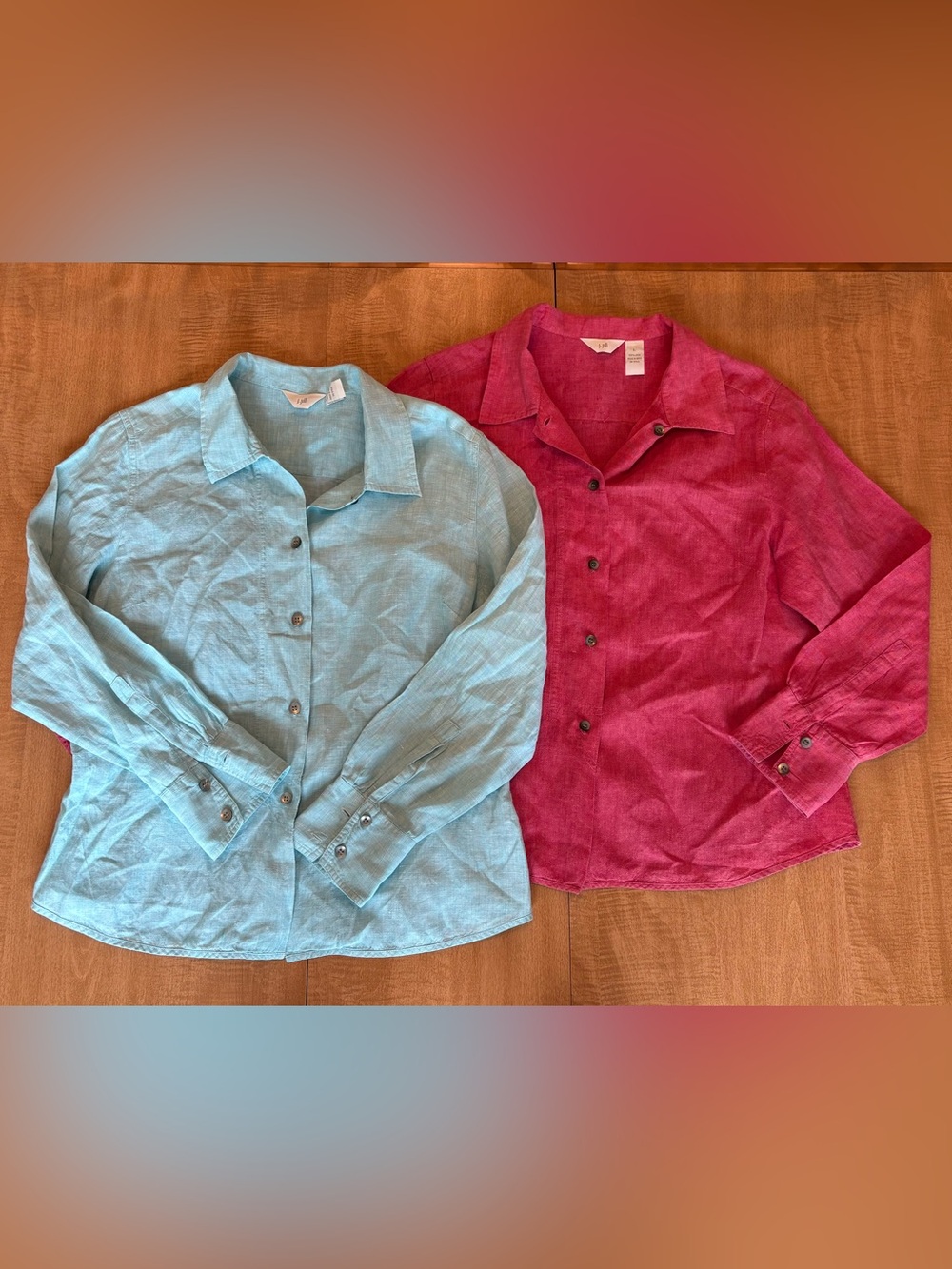 J. Jill 100% Linen Button-Up Shirt Set of Two